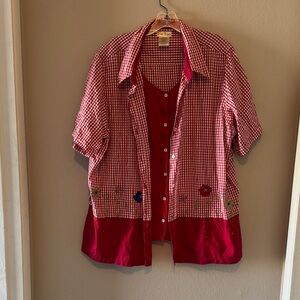 Bobbie Brooks Red Gingham Shirt